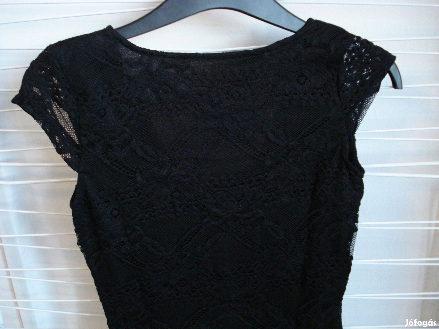 H&M női új fekete csipke ruha koktéruha kis fekete alkalmi 34/XS