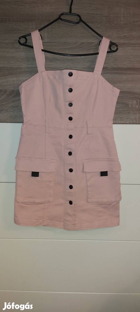 H&M nyári púder rózsaszín farmer ruha 40-es