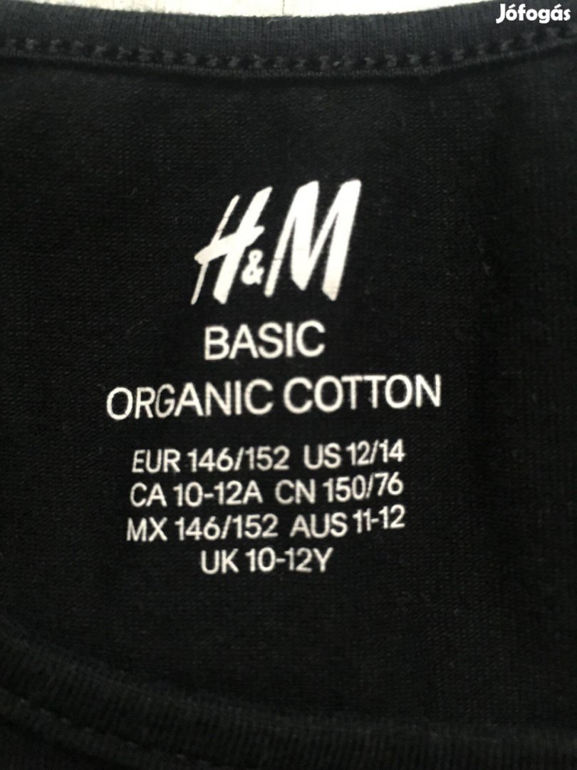 H&M organikus pamut ujjatlan felső, póló - 146-152, 10-12 év