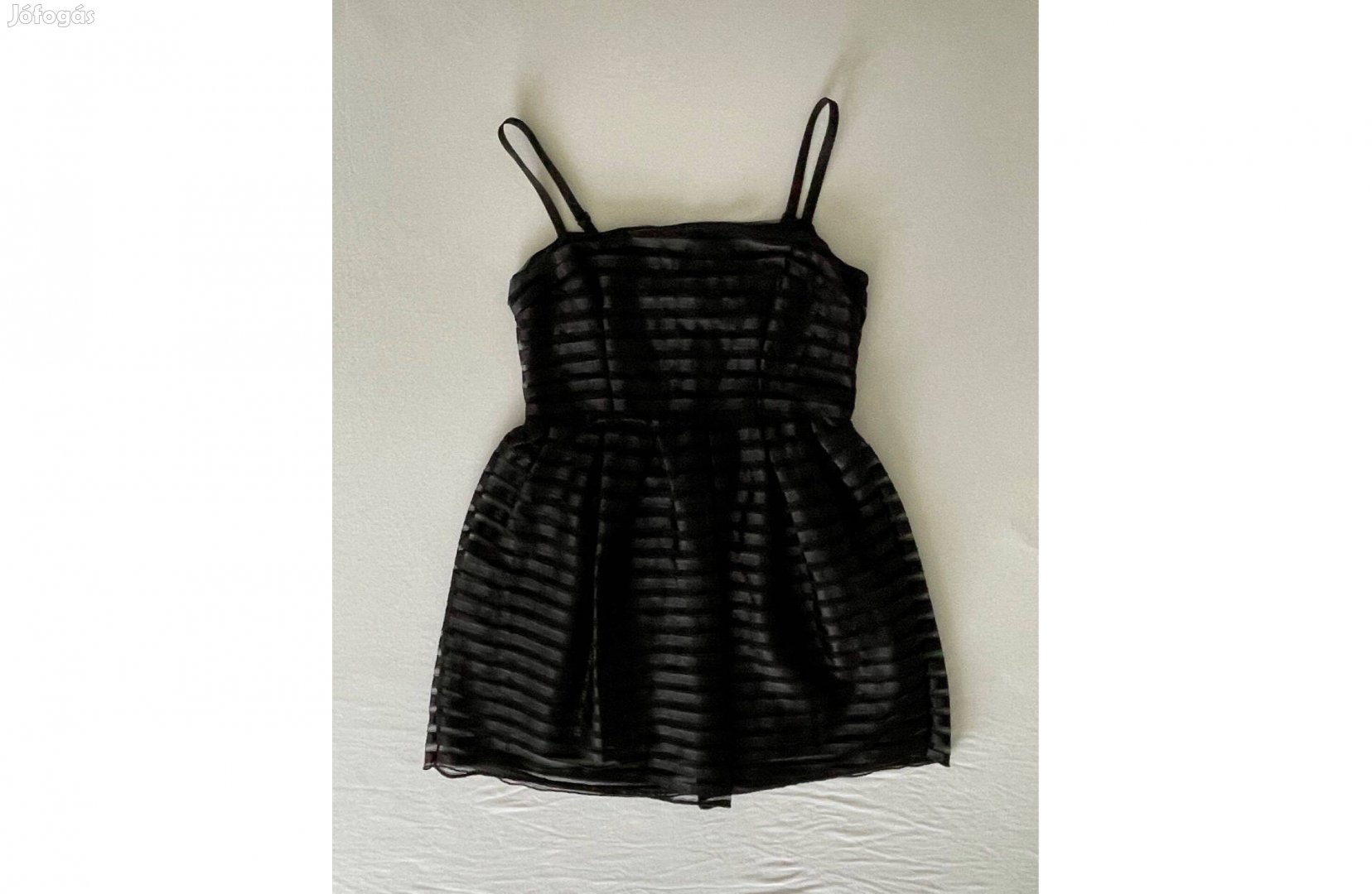 H&M pántos, fekete balerina stílusú elegáns party ruha, méret: S, 36