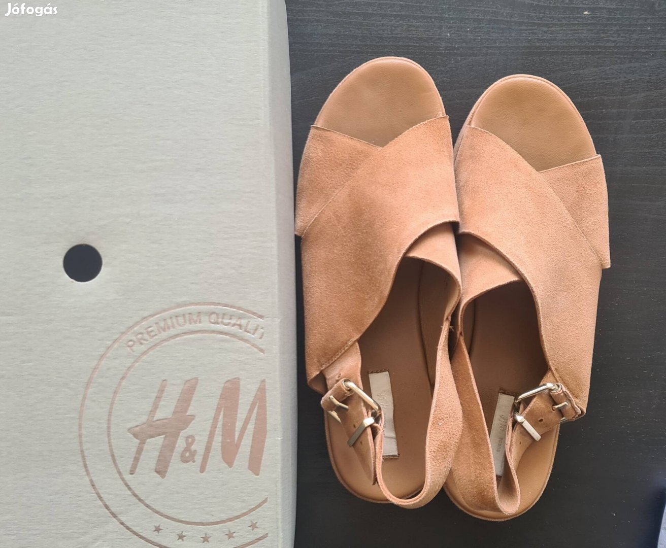 H&M premium velúrbőr platform szandál 40-es 