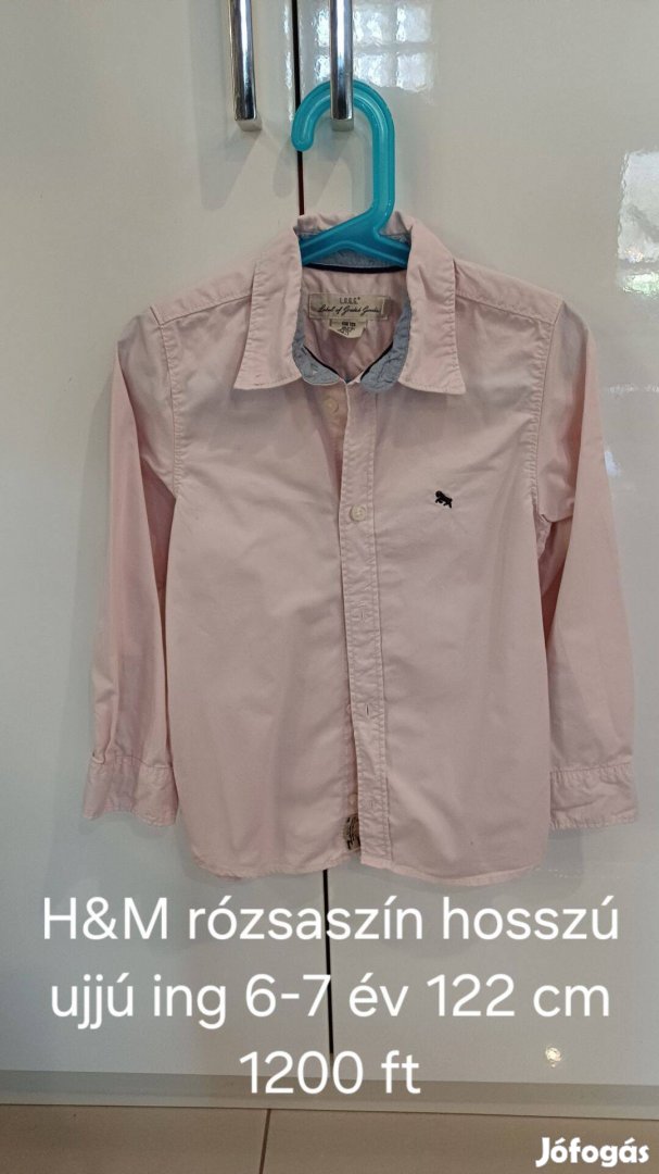 H&M rózsaszín hosszú ujjú fiú ing 6-7 év 122 cm