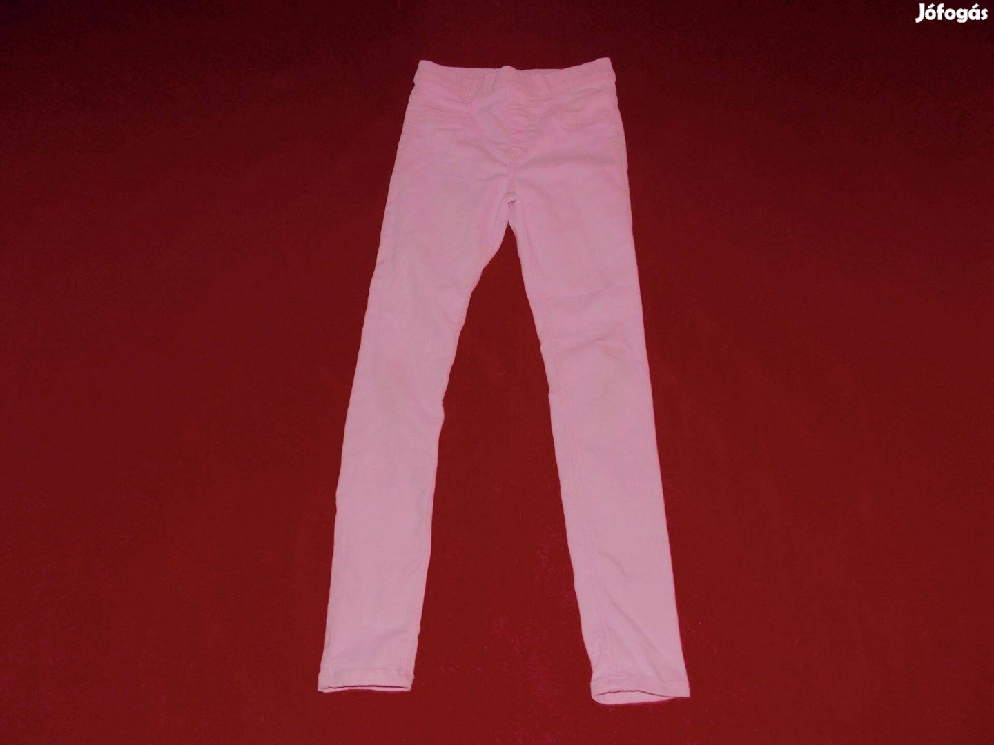 H&M rózsaszín sztreccs, gumis derekú farmernadrág 134-es, 8-9 évesre