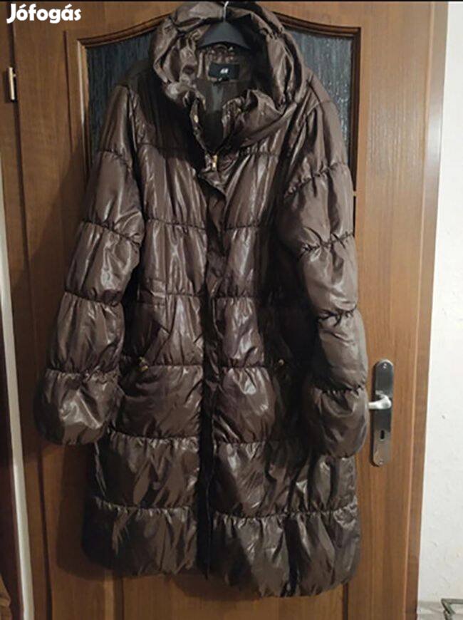 H&M sötétbarna moletti kabát - 46