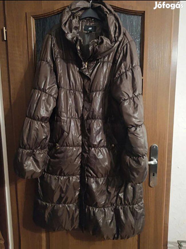H&M sötétbarna moletti kabát - 46