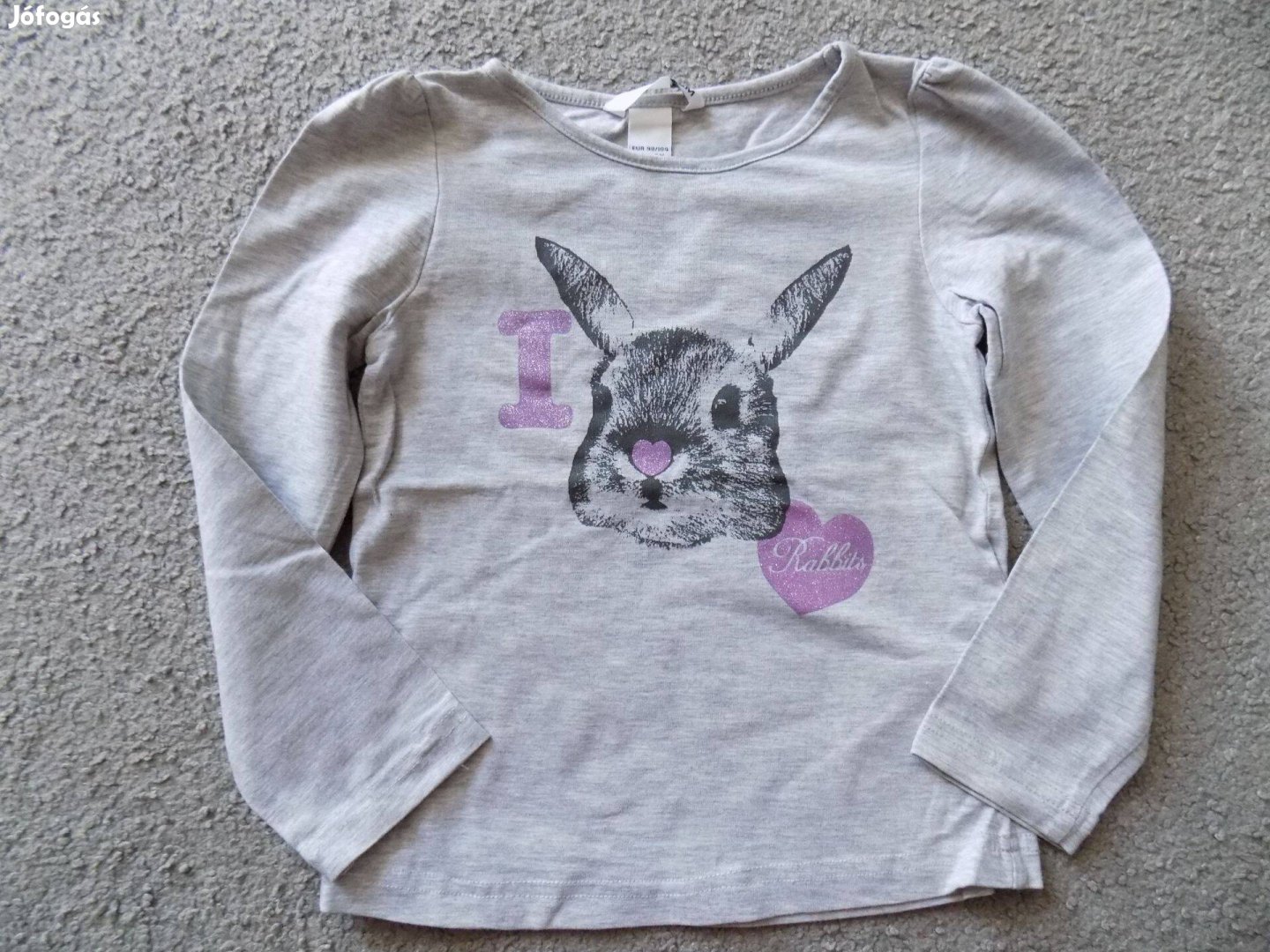 HM szürke, nyuszis hosszúujjú felső 3-4 évesre