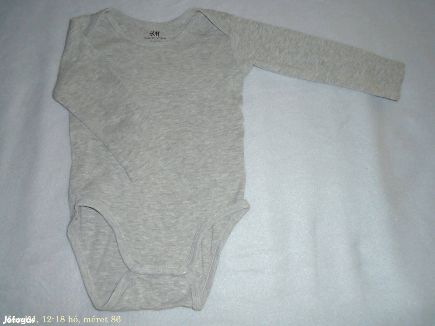 H&M szürke hosszú ujjú body 12-18 hó (méret 86)