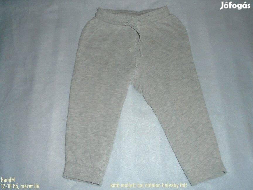 H&M szürke jogger nadrág 12-18 hó (méret 86)