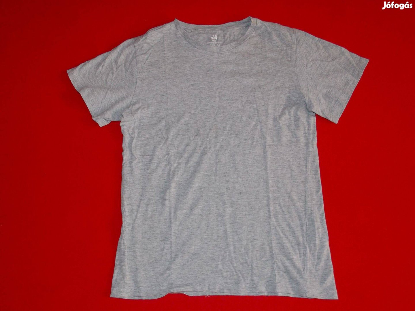 H&M szürke rövid ujjú pamut póló 146-152-es, 11-12 éves fiúra