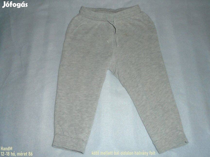 H&M szürke színű jogger nadrág 12-18 hó (méret 86)