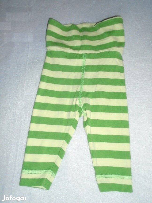 H&M újszerű zöld csíkos leggings nadrág 2-4 hó (méret 62)