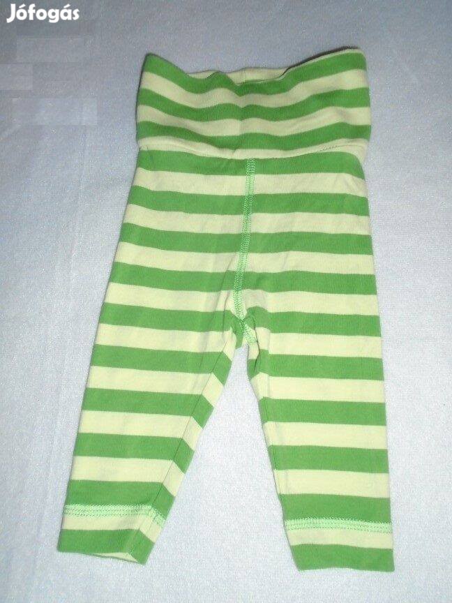 H&M újszerű zöld csíkos leggings nadrág 2-4 hó (méret 62) pocaknadrág