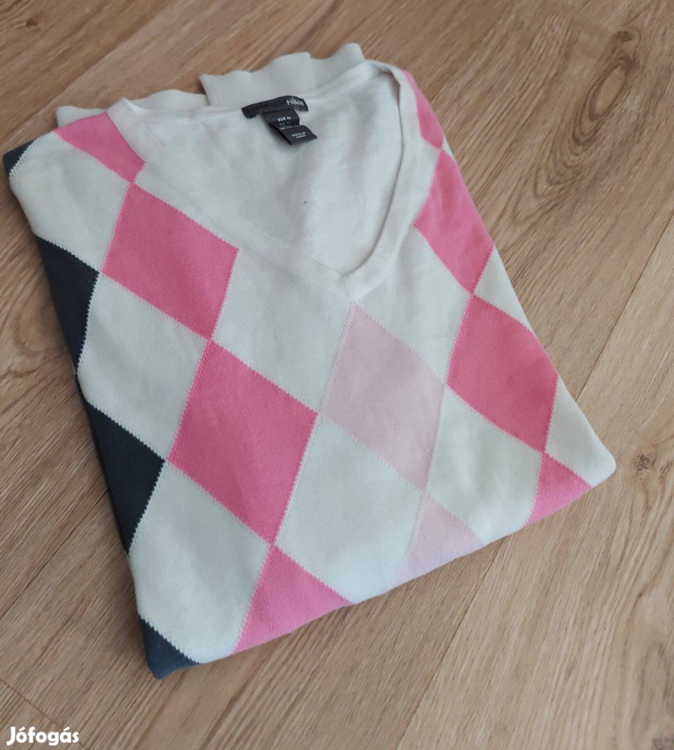 HM vékonykötött pasztell pamut női pulóver M