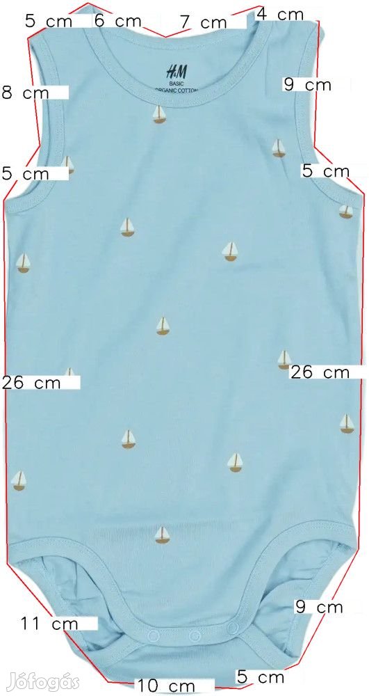 H&amp;M Új (címkés) Fiú Rövid ujjú / ujjatlan body (Méret: 98)