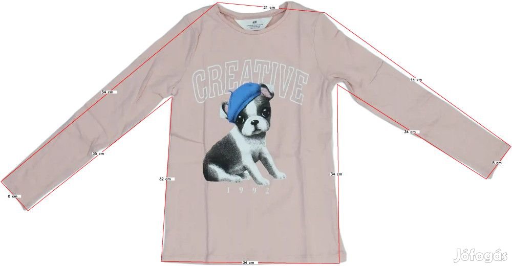 H&amp;M Új (címkés) Lány Hosszú ujjú felső (Méret: 128)