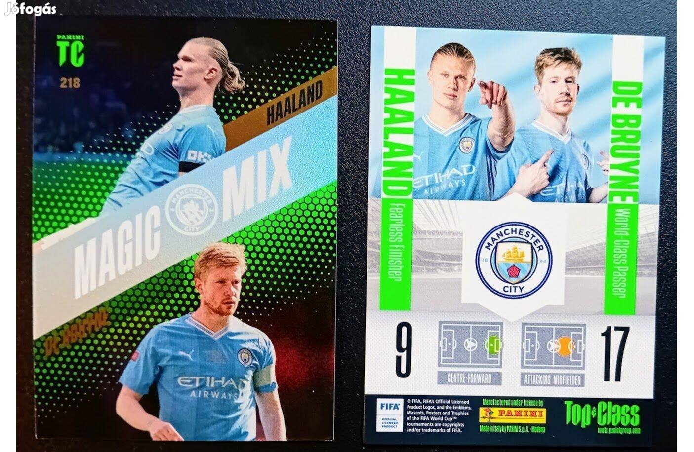 Haaland De Bruyne Manchester City Magic Mix focis kártya Top Class '24