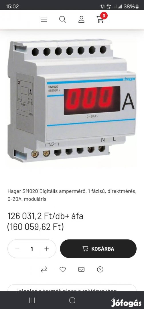 Hager sm020 digitális ampermérő