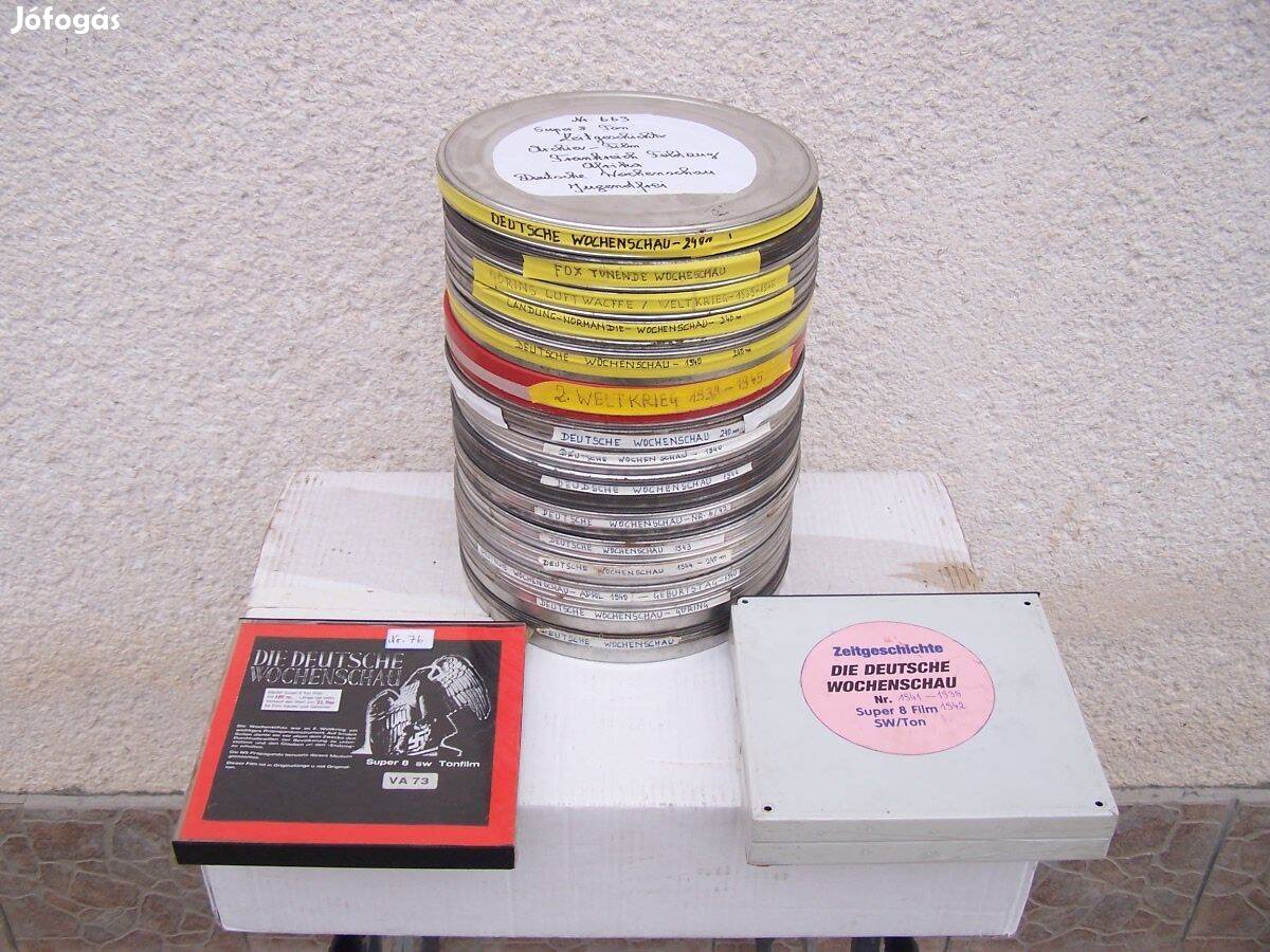 Hagyatékból!!! 18 tekercs II világháborús super 8-as német híradó film