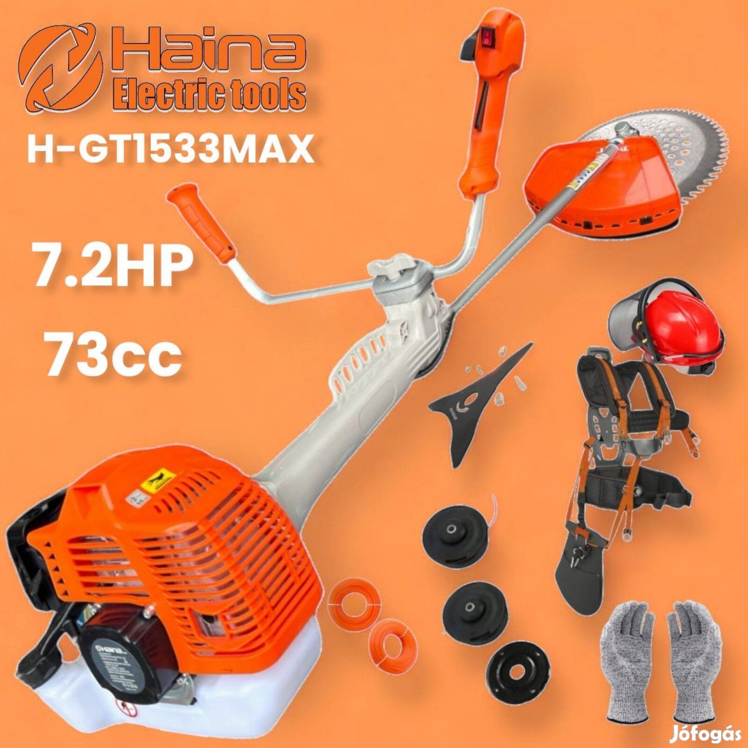 Haina H-GT-1533Max Benzinmotoros Fűkasza rezgéscsillapítós brutál