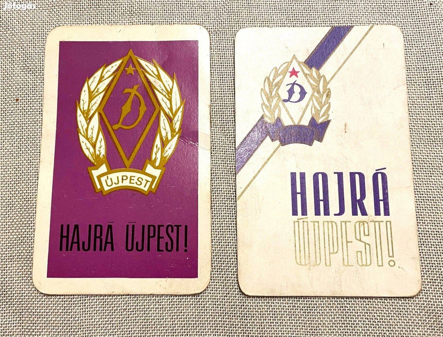 Hajrá Újpest, régi kártyanaptár 1972 és 1975