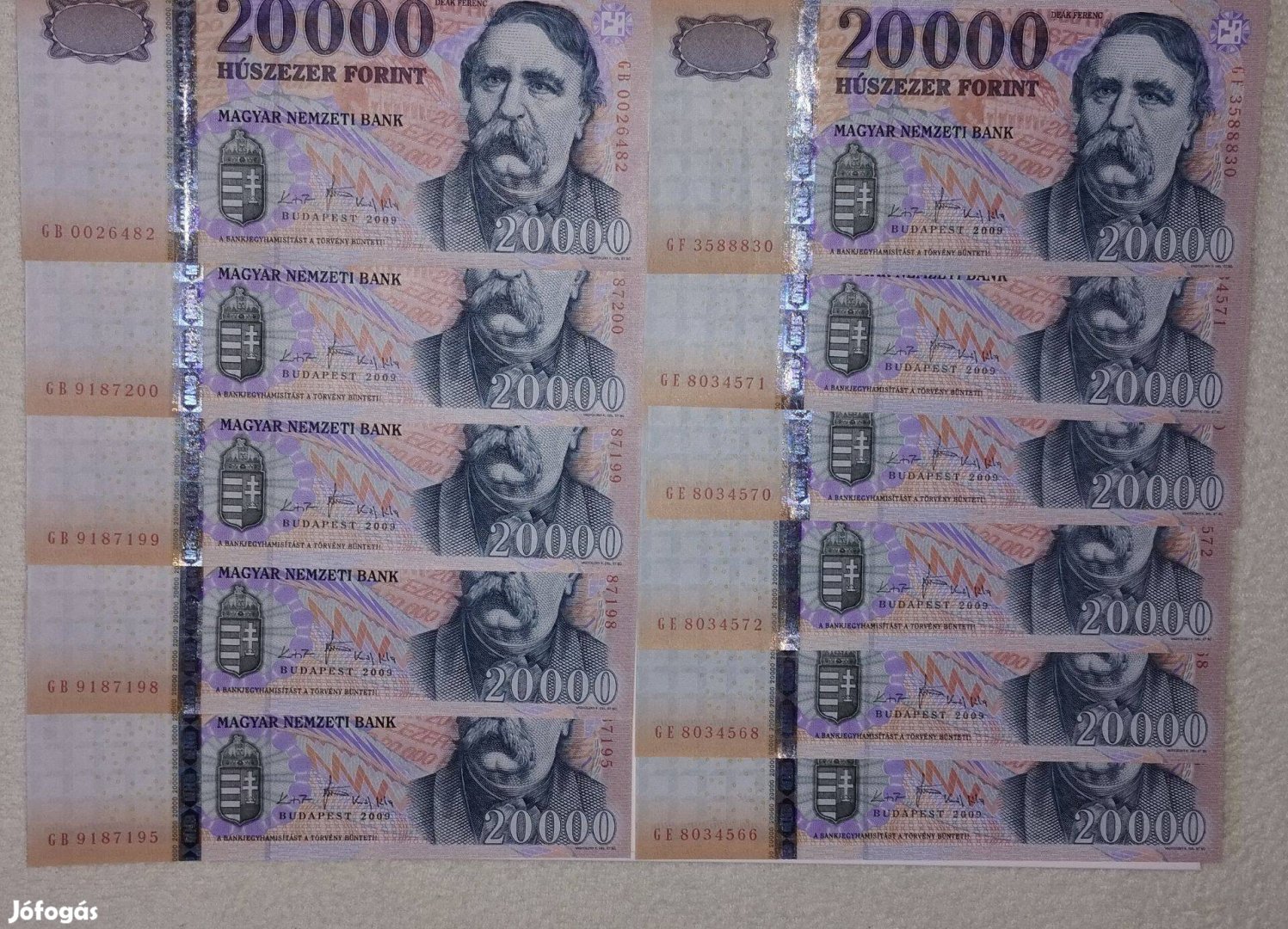 Hajtatlan 20000 forint 11 db (van sorkövető is)