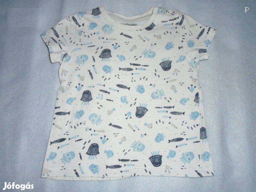 Hal és medúza mintás póló 12-18 hó méret 86