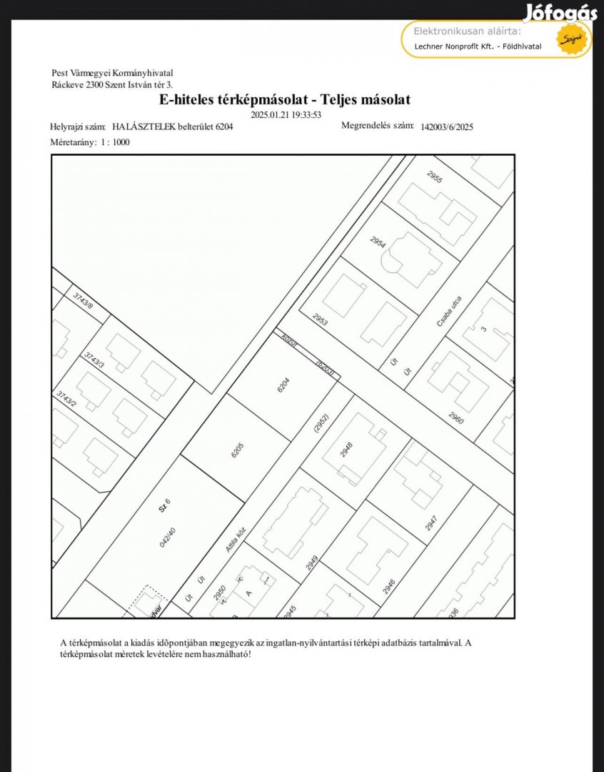 Halásztelken 2 db 850 nm-es építési telek eladó.