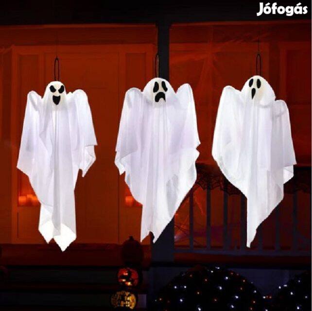 Halloween függő szellem dekoráció szett, 3 db-os, Új