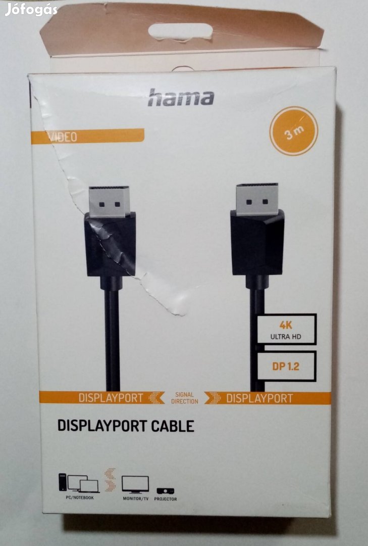 Hama Displayport-kábel DP 1.2 4K Ultra HD (3m) új eladó 