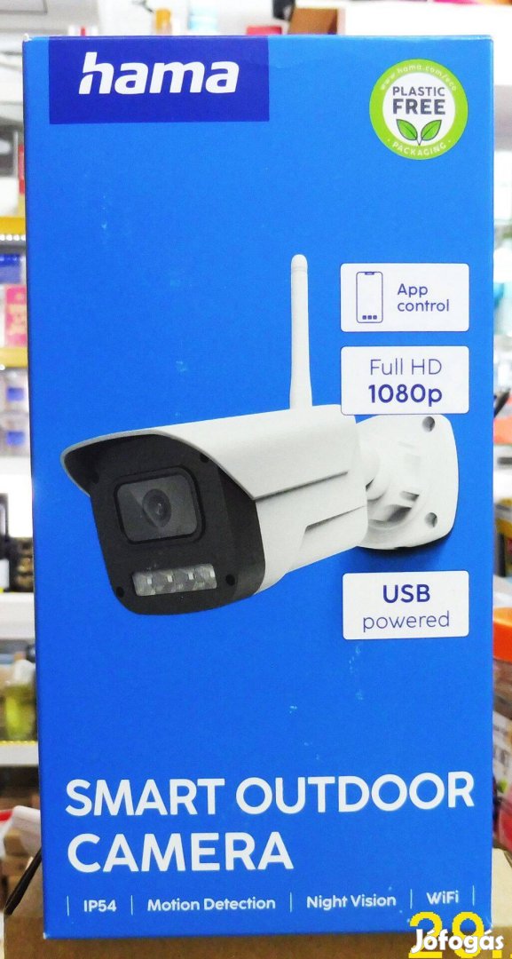 Hama (176653)Okos WIFI Kamera 1080P, Éjjellátó, Kültéri, IP54, Fehér