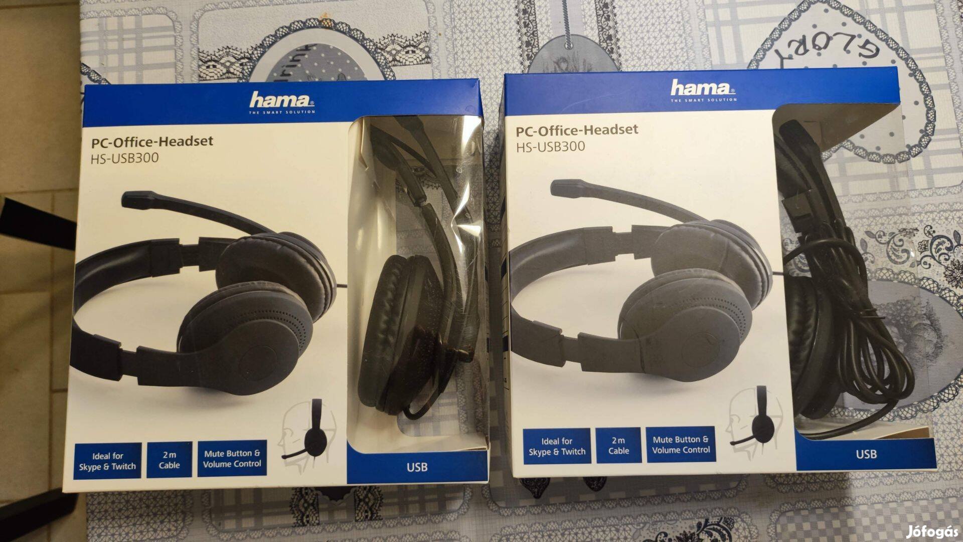 Hama fejhallgató mikrofon office HO headset USB csatlakozós - 2 db