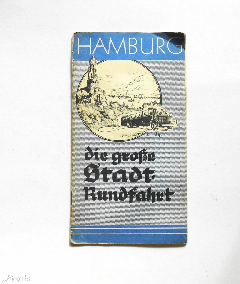 Hamburg 1930-as évek városnéző busz és térkép