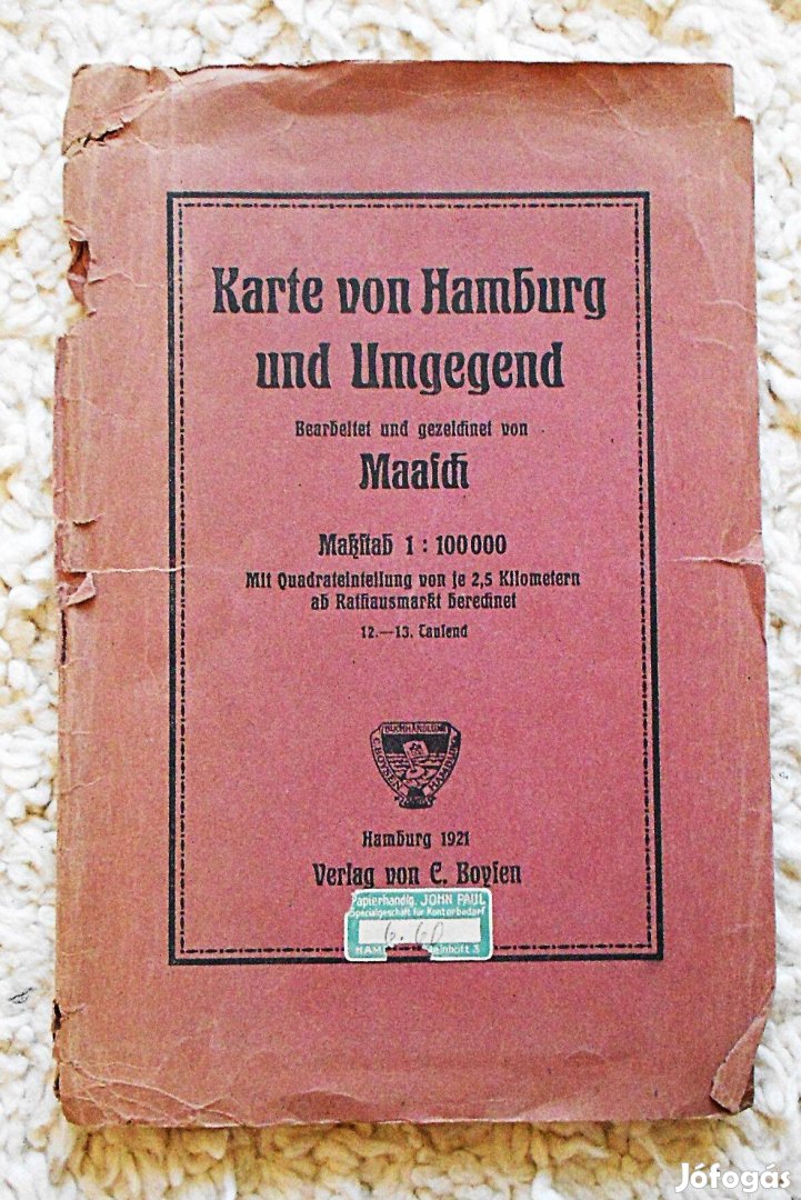 Hamburg környéke régi térkép 1921