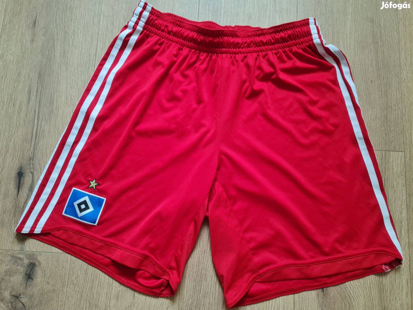 Hamburg német Adidas Climacool piros férfi focis rövidnadrág L