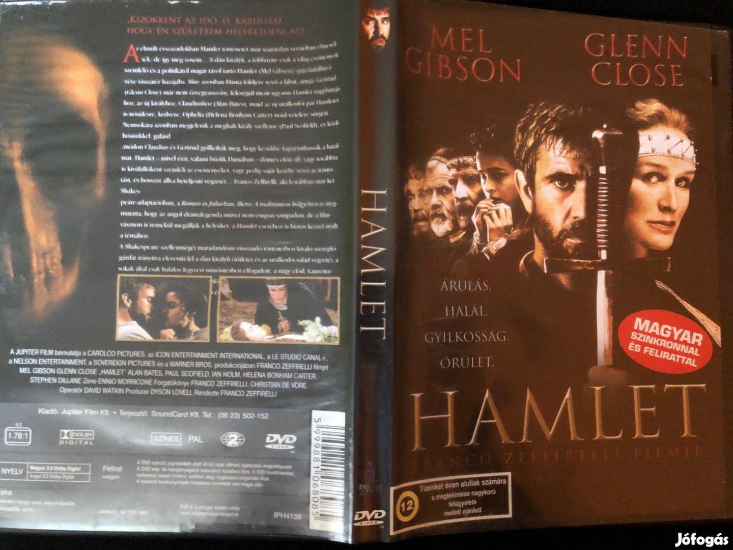 Hamlet DVD - Zeffirelli (karcmentes, Mel Gibson, Glenn Close)