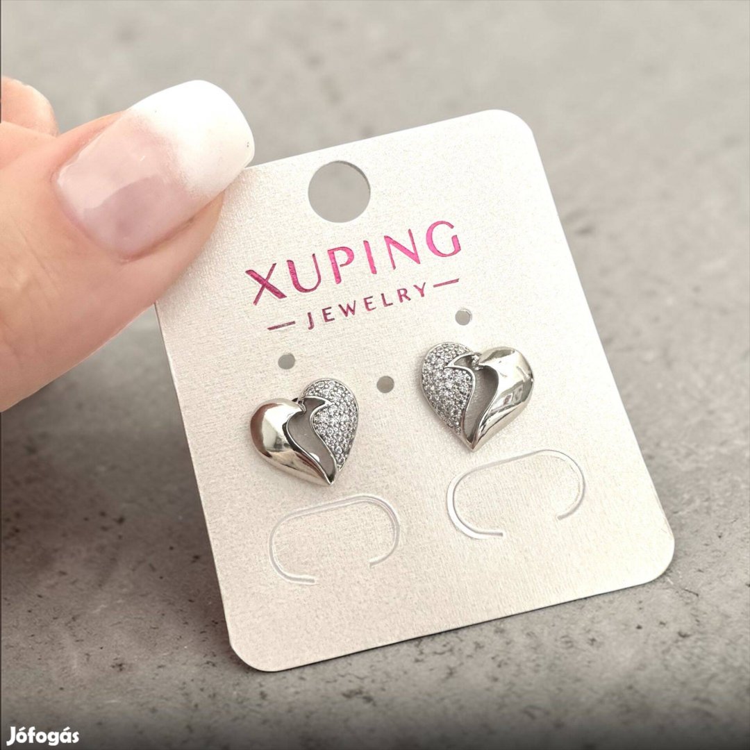 Hanga ezüst színű antiallergén köves xuping fülbevaló