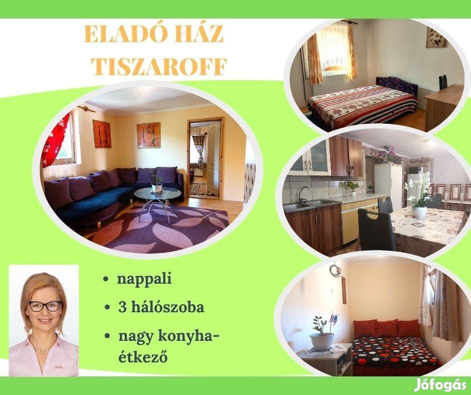 Hangulatos nappali + 3 szobás családi ház, Tiszaroff