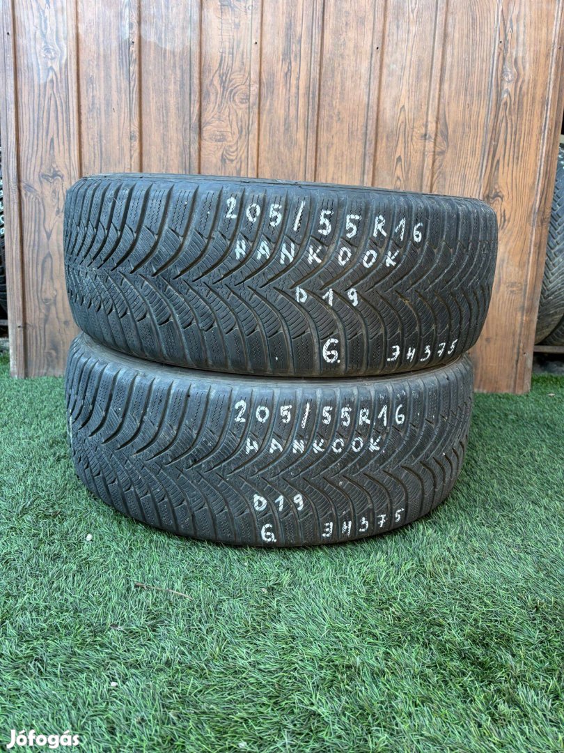 Hankook 205/55 R16 6mm 2019-es Téli Gumiabroncs 2db #375