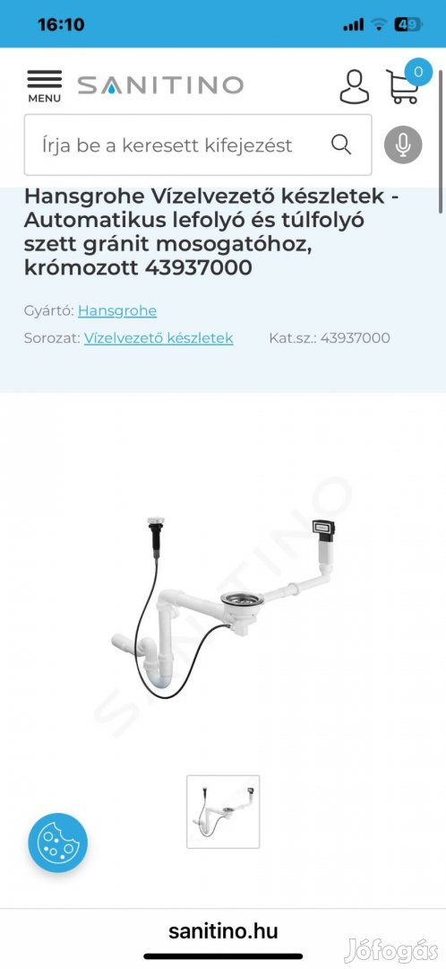 Hansgrohe vízelvezető készlet