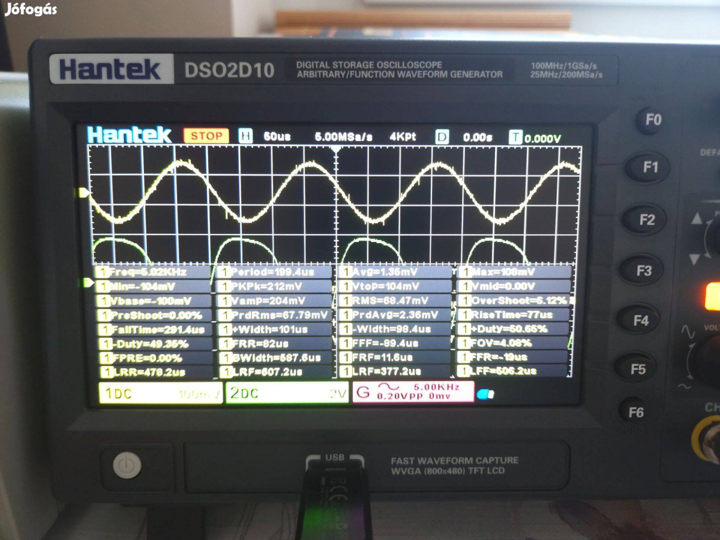 Hantek DSO2D10 Oszcillozkóp 2 hetes DSO2D15-re modolt