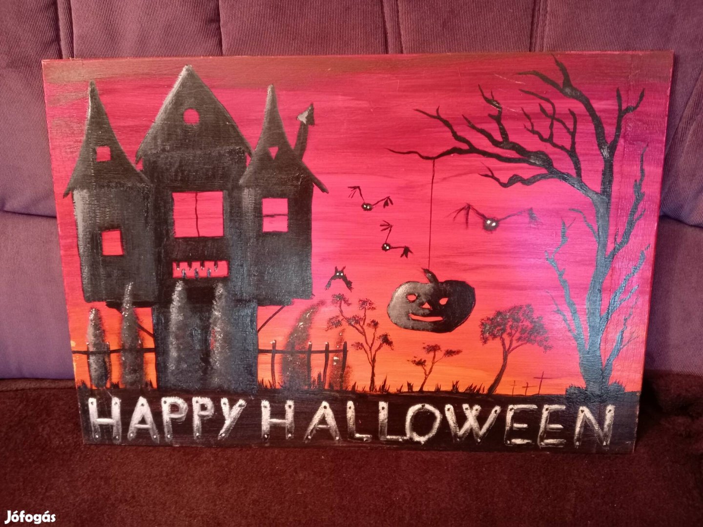 Happy Halloween retro vintage festmény