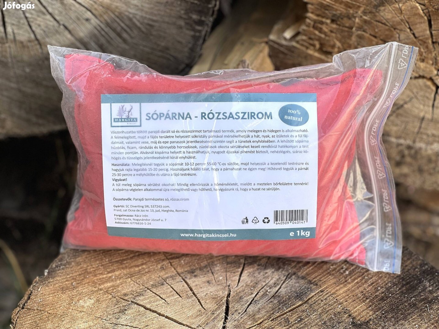 Hargita Kincsei Parajdi Rózsaszirmos Sópárna 1 kg 