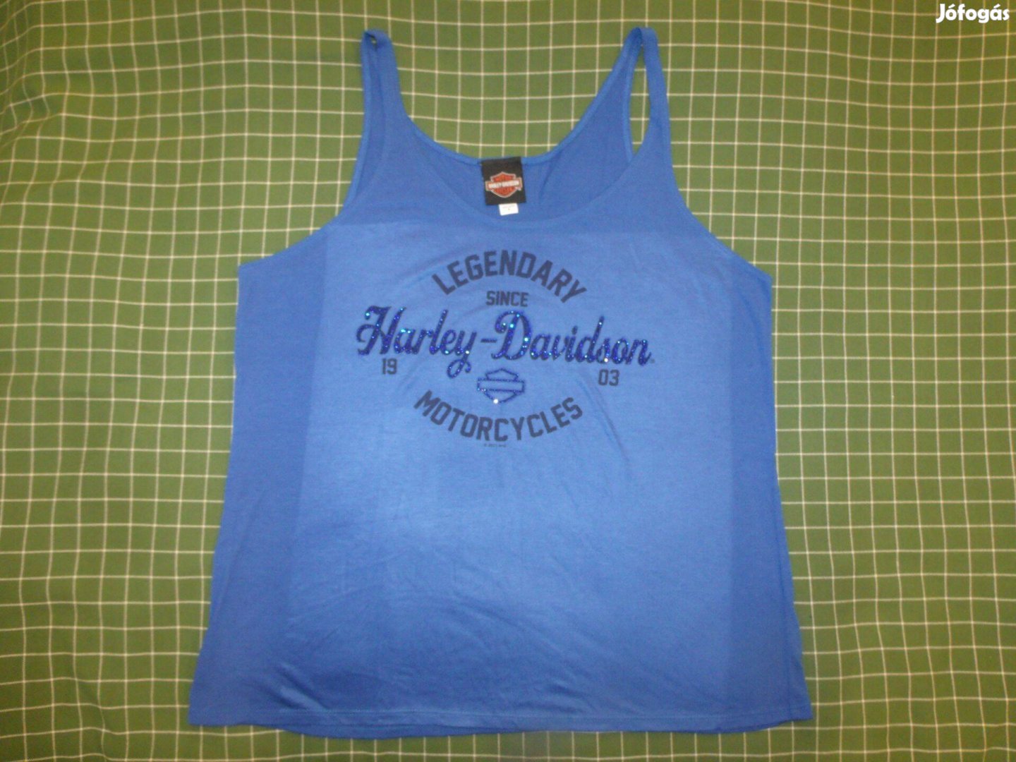 Harley Davidson strasszos női kb XL méretű ujjatlan felső trikó top