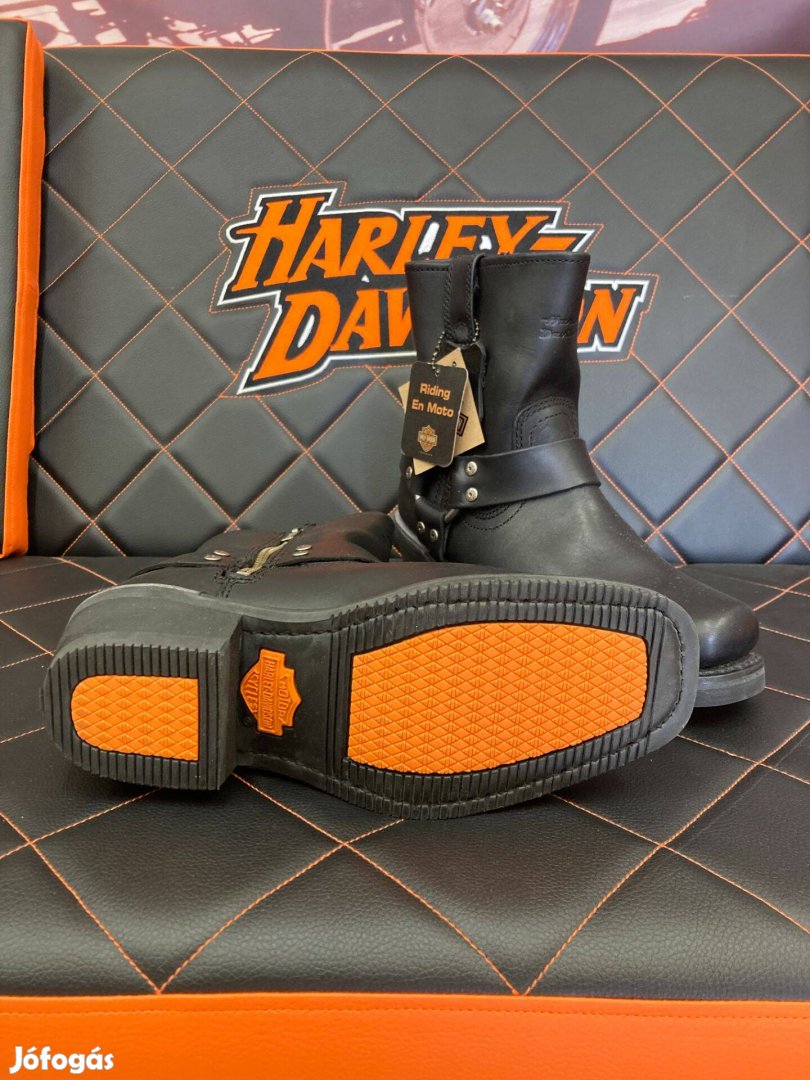 Harley Davidson újszerű hordatlan cipzáros bőr motoros bokacsizma