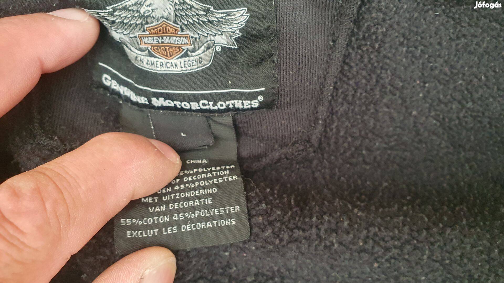 Harley davidson kapucnis felső L méretben