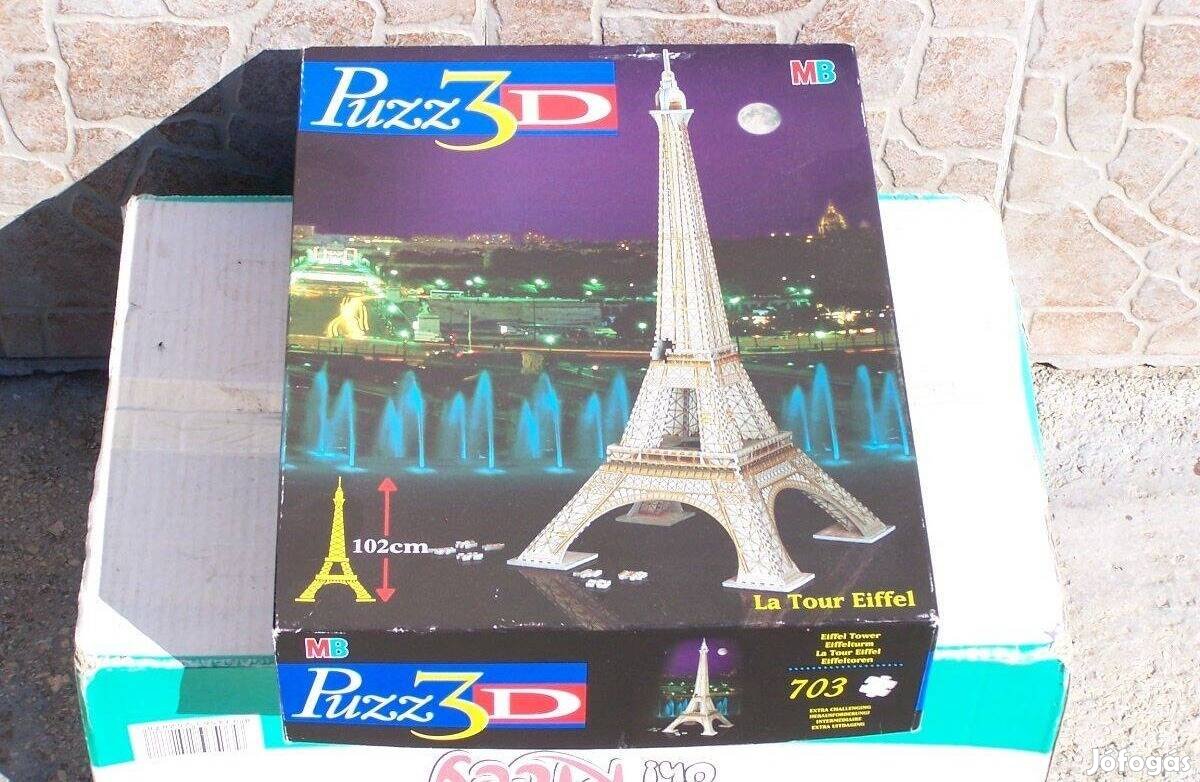 Harmadáron!! 3D Hasbro Puzzle Eiffel torony 102 cm magas!! 703 darabos