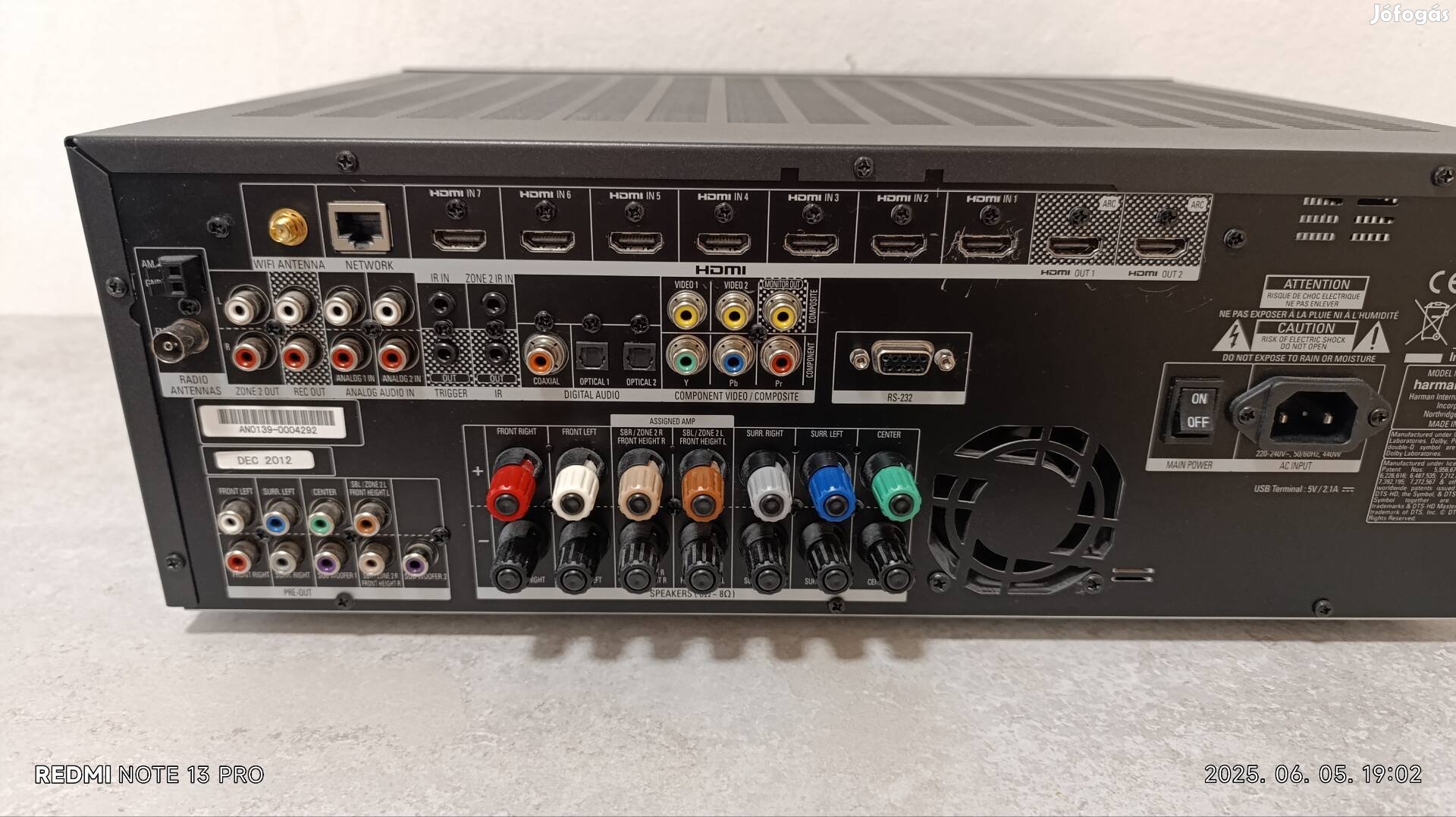 Harman Kardon AVR-370 Hdmi -s, usb-s Netrádiós, Wifis erősítő 