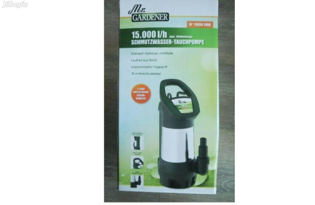 Három állású szintjelzővel, rozsdamentes 750W-os szennyvíz szivattyú