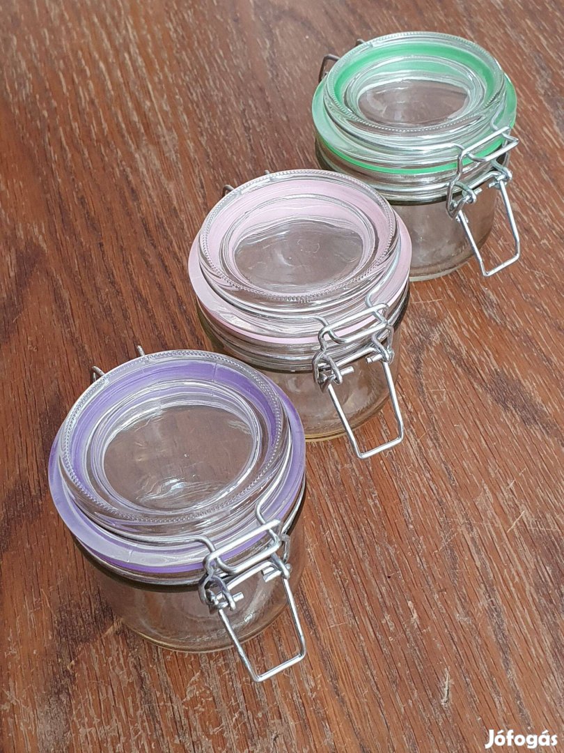 Három darab lekváros szószos csatos üveg
