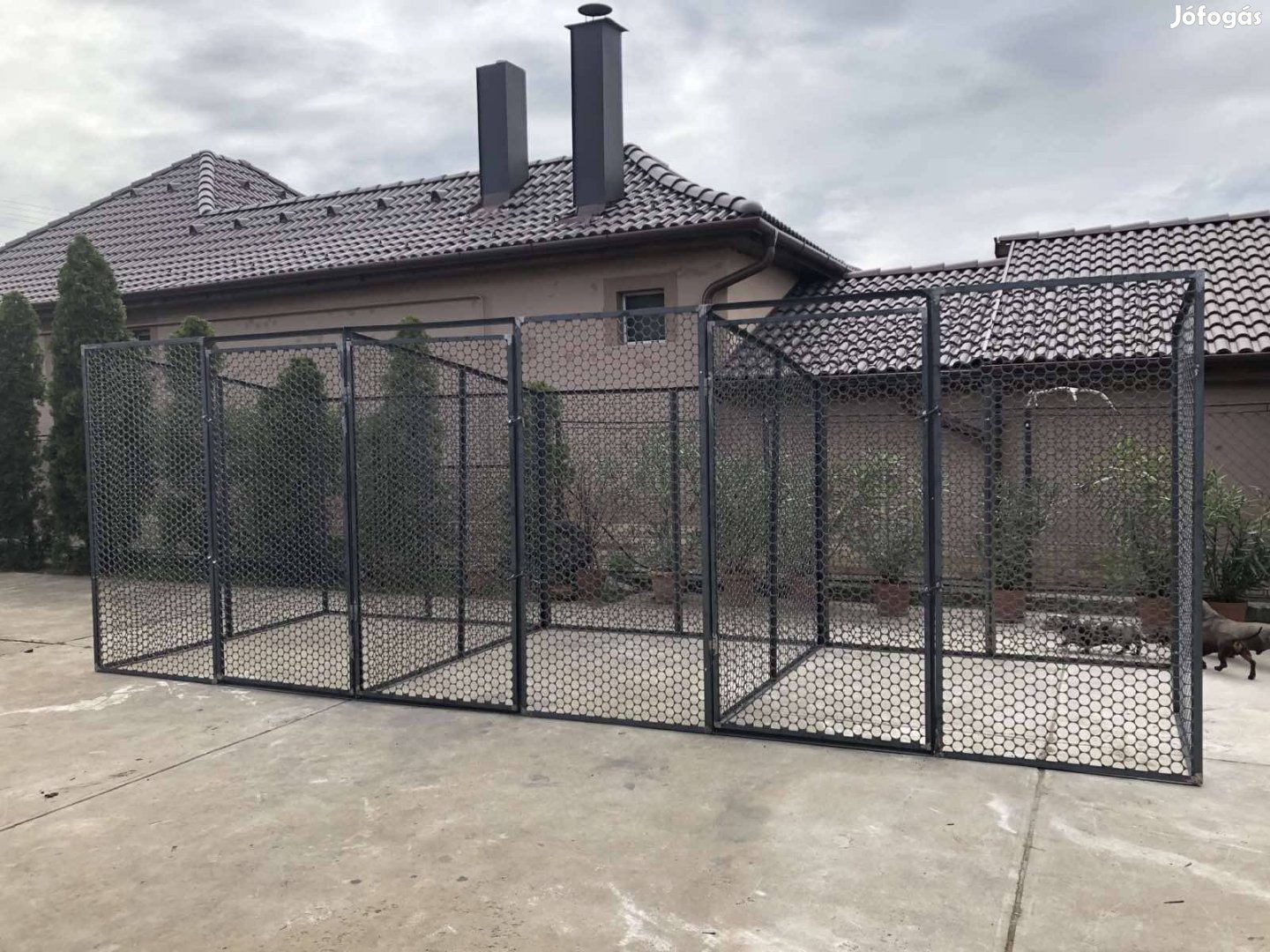 Háromkapus lemez kutya kennel (6*2m)